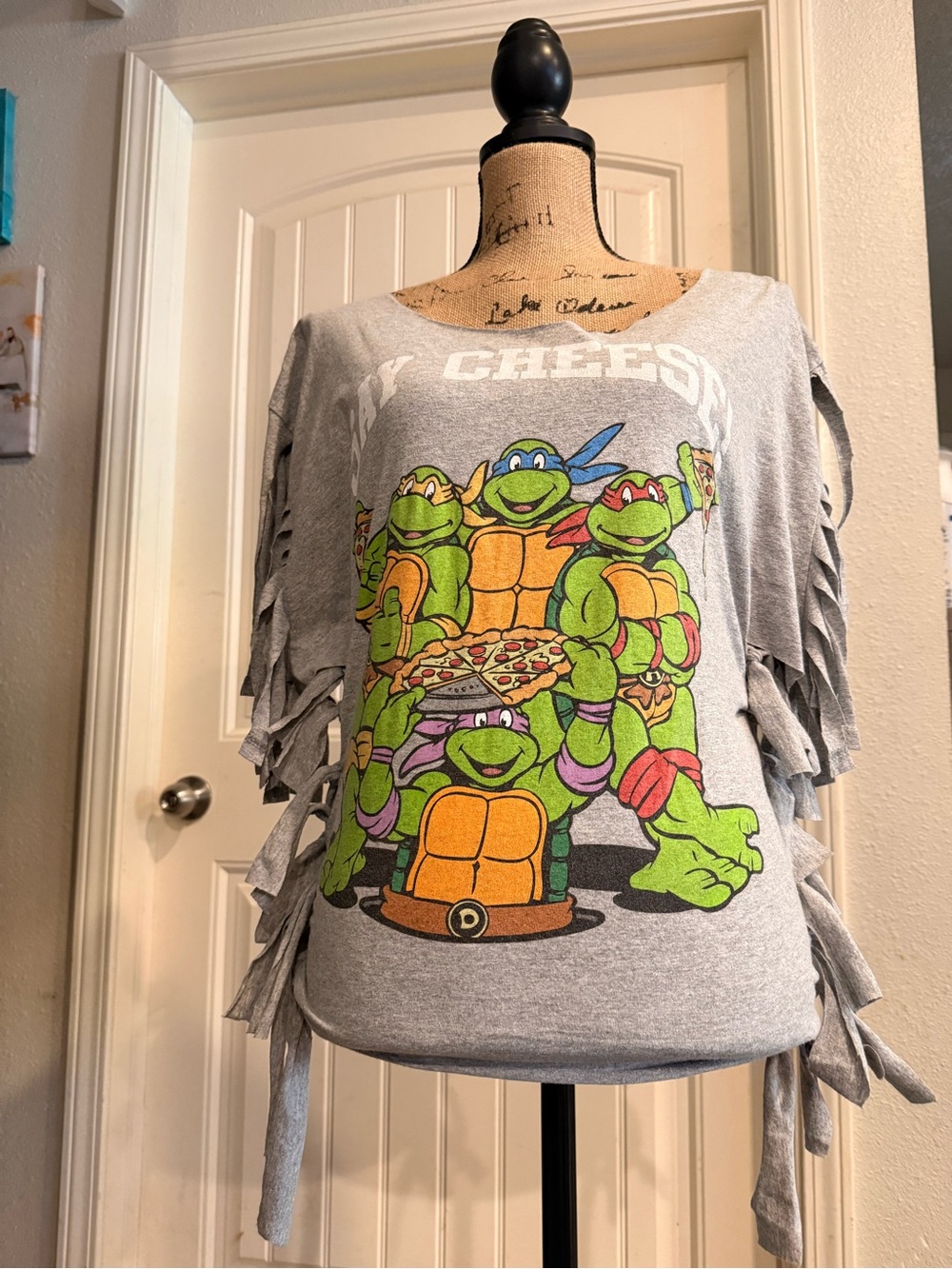 Upcycled Teenage Mutant Ninja Turtles Fringe Tee